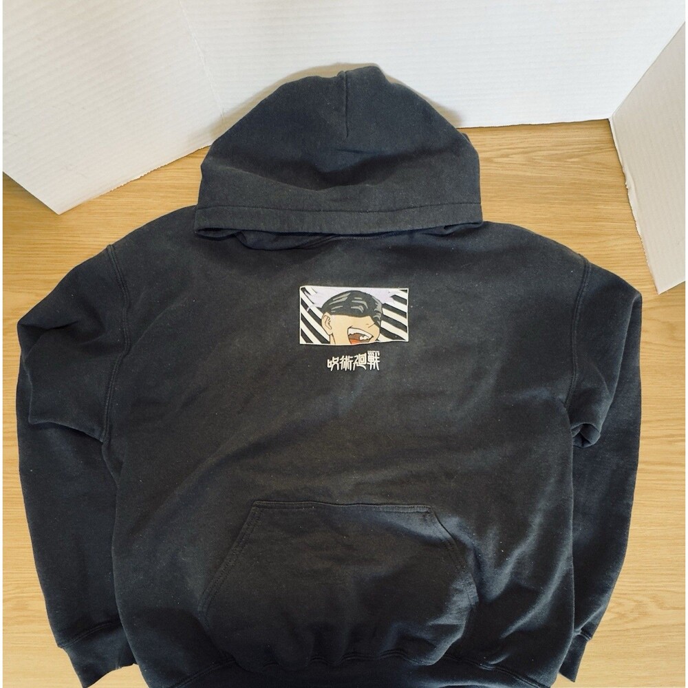 Jujutsu Kaisen Black Hoodie Manga Episode Crunchy Roll Size L Pullover